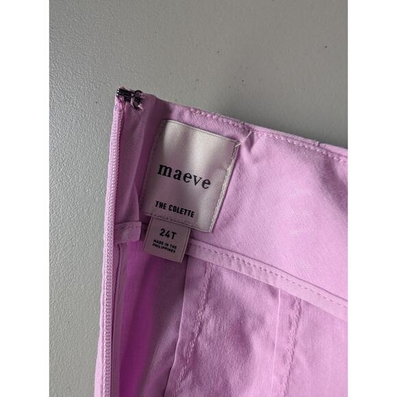 NWT Maeve The Colette Ruffle-hem Cropped Wide-leg Pants Sz 24Tall Lilac #8B507 - Picture 10 of 12